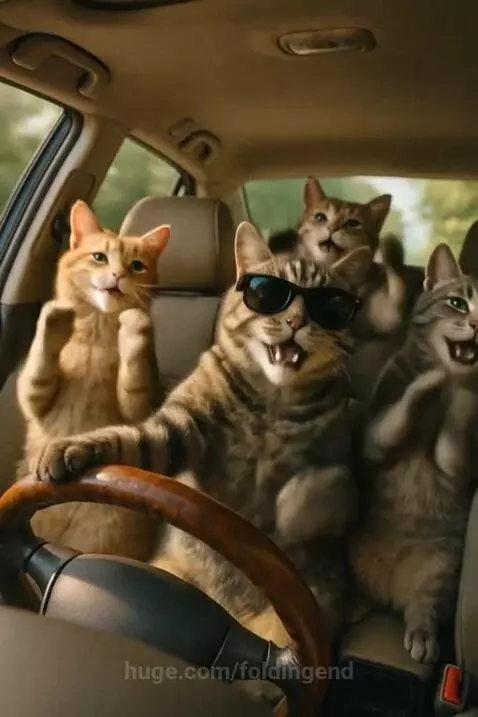 Cats Road Trip by foldingend