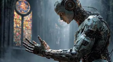 Robot at Church by foldingend