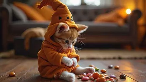 Halloween Kitten by foldingend