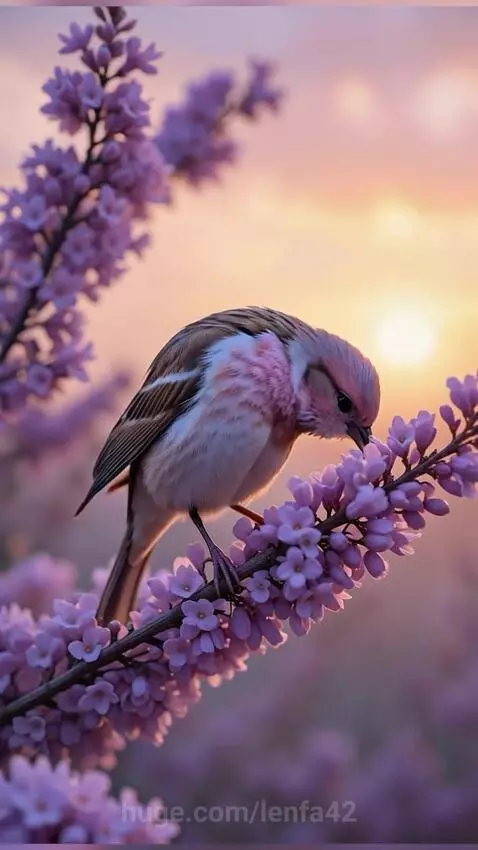 bird and lavender by lenfa42