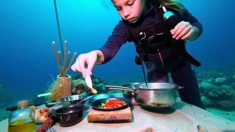 A girl cooking inside the sea by slimdaddy231