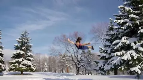 A  Baby girl flying in the Snow. by slimdaddy231