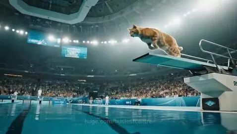 cat jumping by busiestcentre