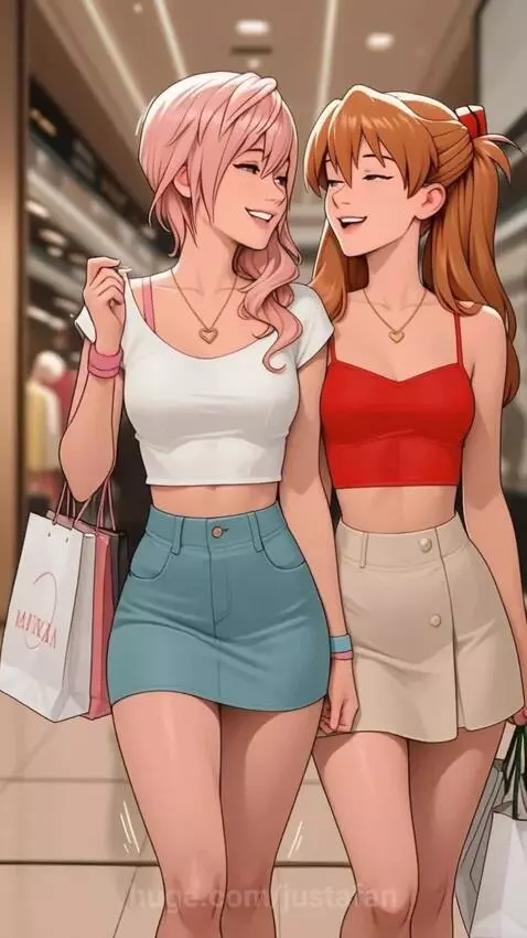 Lightning & Asuka shopping by justafan