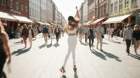 Skøjter på Strøget i København by executeai