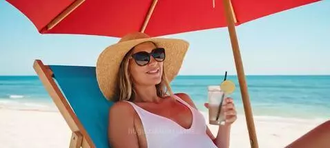 Woman on beach by executeai