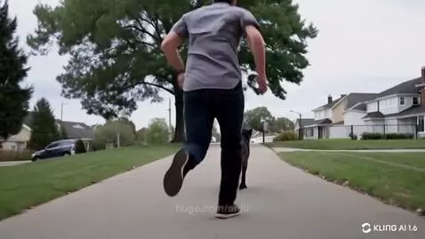 Man chasing the his pet by anju