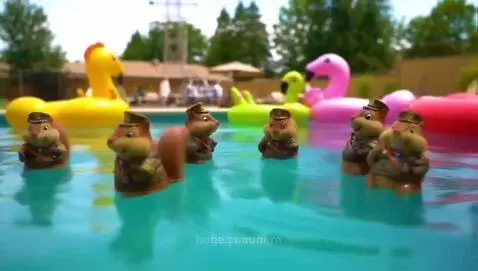 An army of squirrels dressed as miniature soldiers conductin... by bern