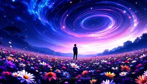 Lost in a field of stars and flowers🌌🌸✨ by riteshhparihar