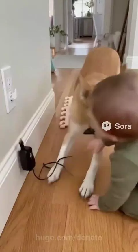 Dog saves baby!!!❤️❤️❤️❤️❤️ by donato