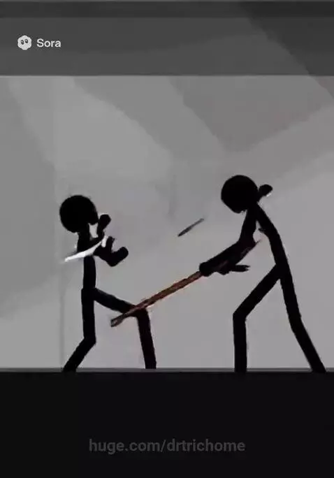 Stick figures fighting with weapons 🔪⚔️🗡️ by drtrichome