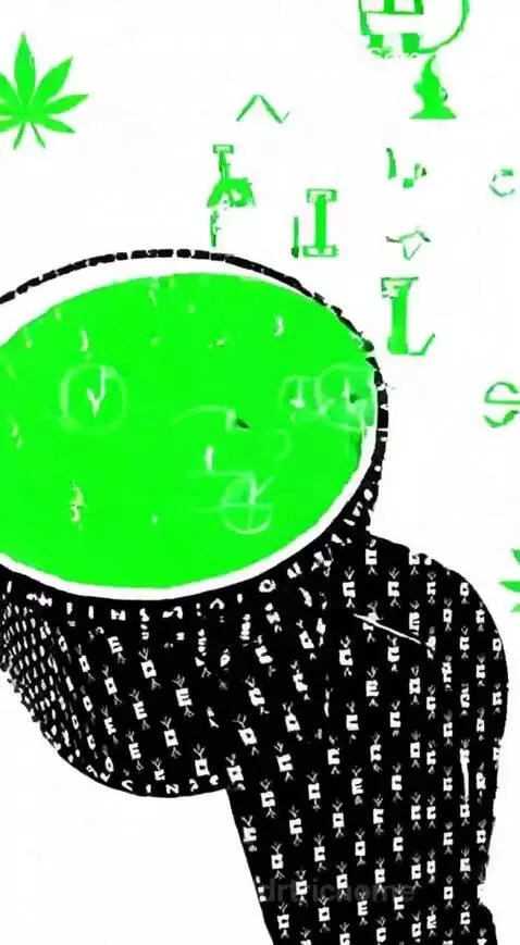 Green cannabis screen print by drtrichome