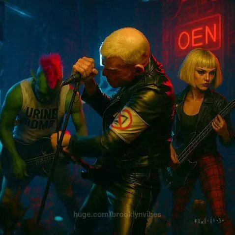 Cyberpunk Punk band Playing a show by brooklynvibes