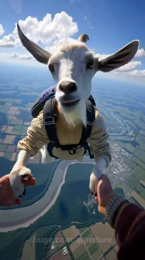 Skydiving with my Goat by arperture