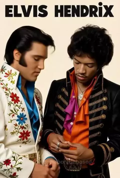Elvis And Jimmy Hendrix Poster by borednbased
