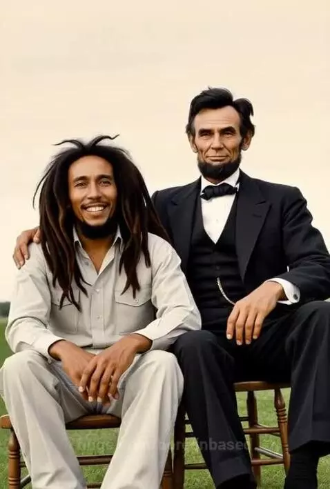 Bob Marley and Abe Lincoln by borednbased