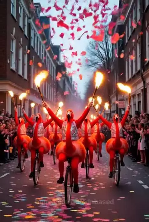 Flamingo Parade! by borednbased