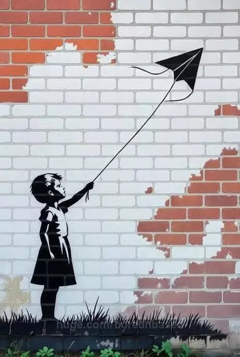 Banksy  kite by borednbased