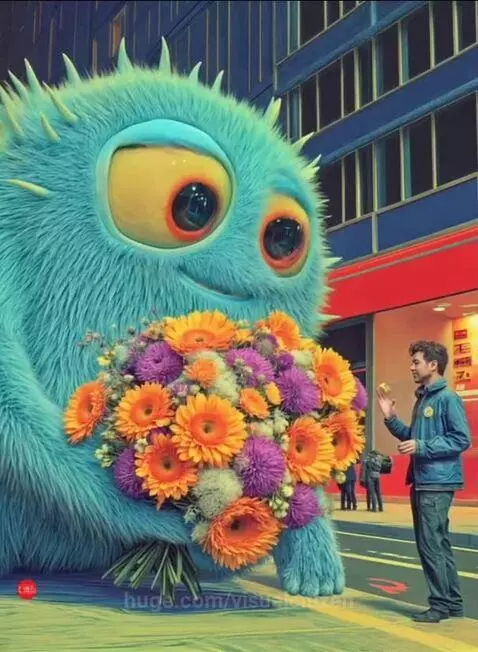 Flower Sharing Monster by visualcitizen