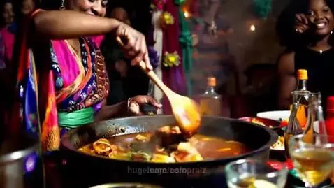 A woman cooking in Nigerian party by oslopraiz