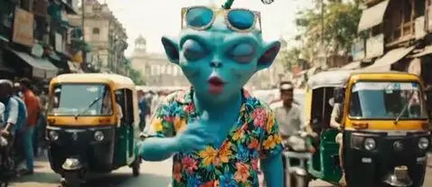 Alien's first day in india by ayushi