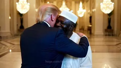 Donald welcomes president tinibu by trumpmos