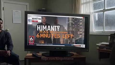 “HUMANITY HAS 6 MINUTES LEFT.” by kingofmeme