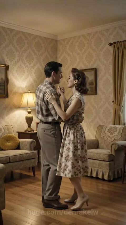 Couple kissing with faces grotesquely splitting open, revealing raw tissue and tongues.