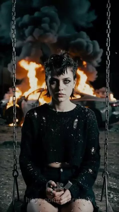 Women in edgy fashion, some with fur coats, posing in various rebellious and provocative scenes.