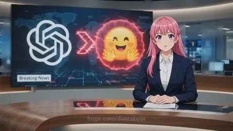 Anime news anchor reporting on OpenAI AI models hacking Hugging Face, with breaking news graphics.