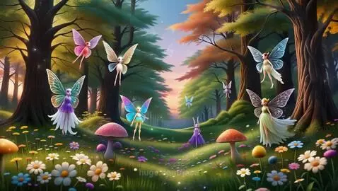 Enchanting scene set deep within a magical forest by jasa