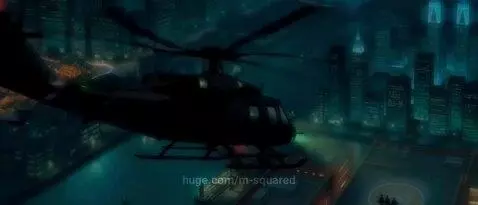 Woman with black eye and bloodied face interrogated in a virology lab, with a bat and rat visible.