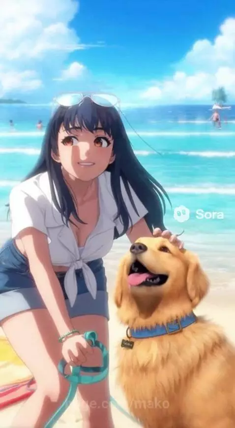 Girl & Dog by mako