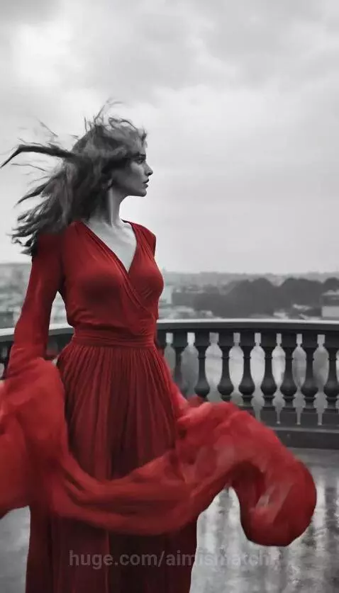 Red dress in Paris by aimismatch