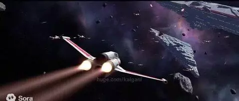 Spacebattle from Sora2 by kaigani