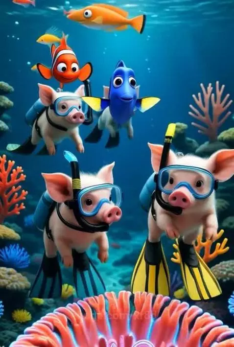 Nemo and friends 🐷 by xr8d