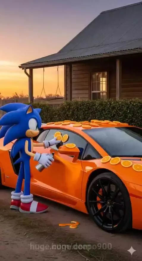 Sonic the a Lamborghini car by deepo900