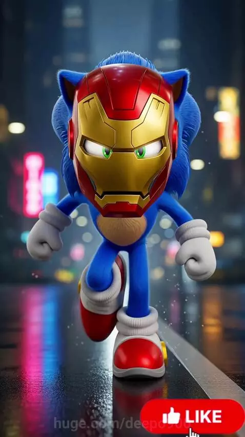 Sonic running in city by deepo900