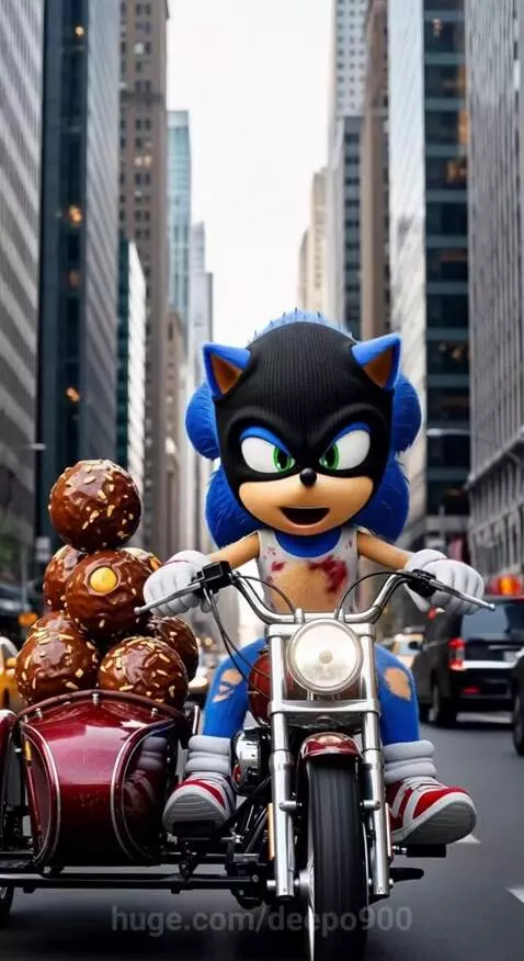 Sonic riding a bike by deepo900