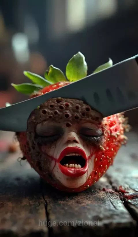 Oh it’s a strawberry face hahaha😱🍓 by zionel