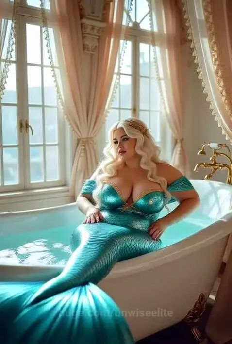BBW Mermaid (Grok generated) by unwiseelite