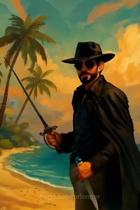 On Tahiti’s shore, the sunset glows,
I wear my cloak, my hel... by orlonger