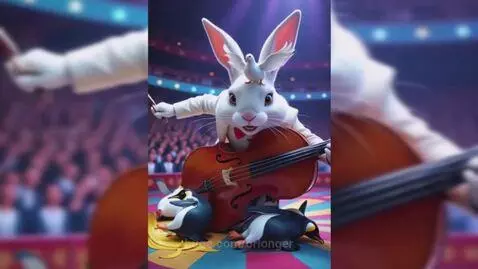 Rabbit in circus by orlonger