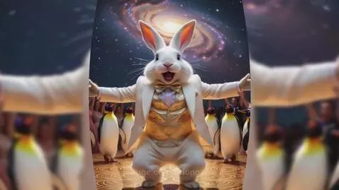 A surreal wedding banquet under a pulsating cosmic sky… by orlonger