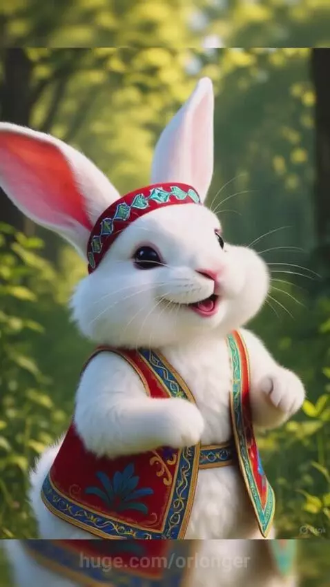 A rabbit dances a Caucasian dance by orlonger