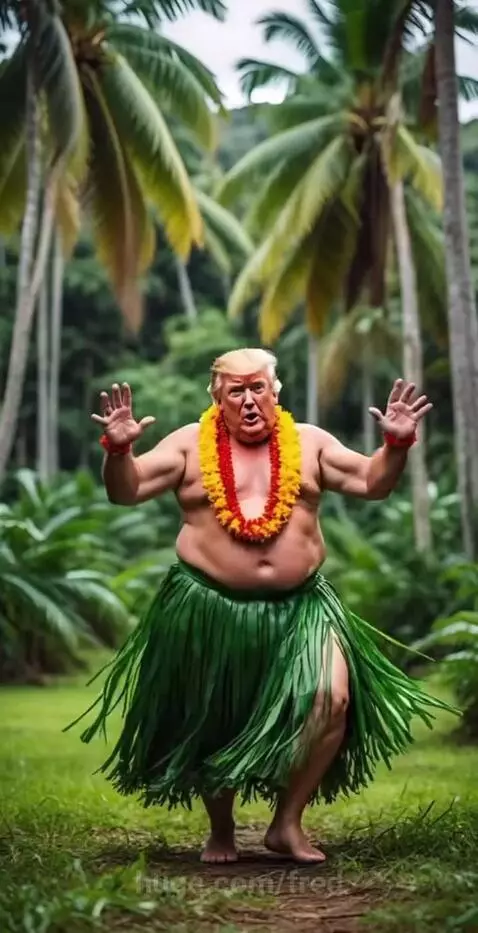 Trump goes to Hawaii and does the conga dance by fred
