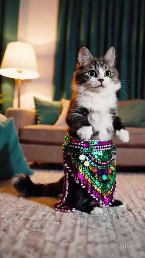 Dancing kitten 😸 is back by air