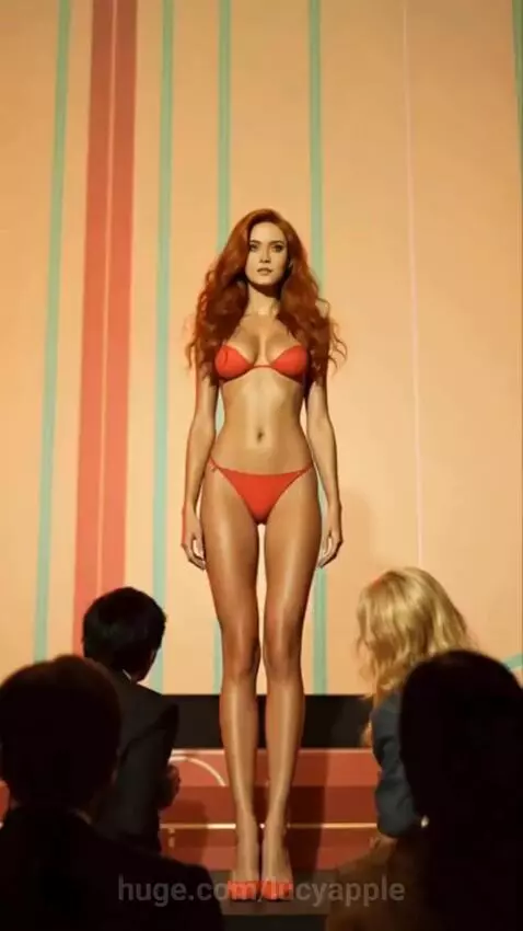 Woman dancing in a TV studio by lucyapple