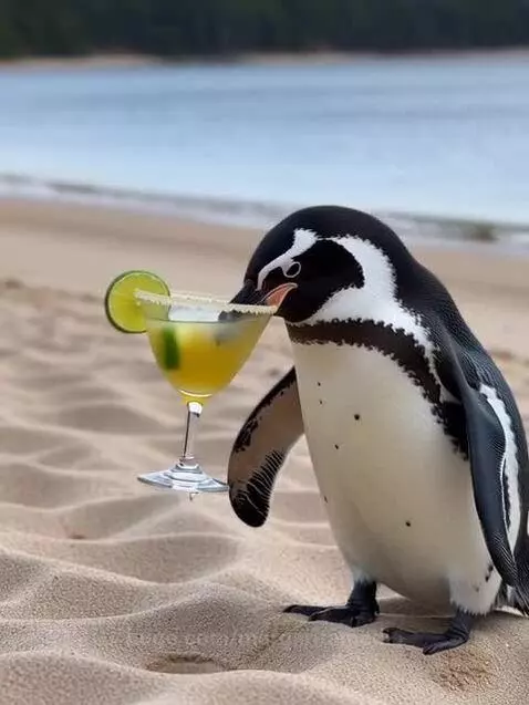 Thirsty penguin by margaritamedia