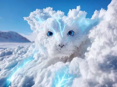 Snow monster emerges by margaritamedia